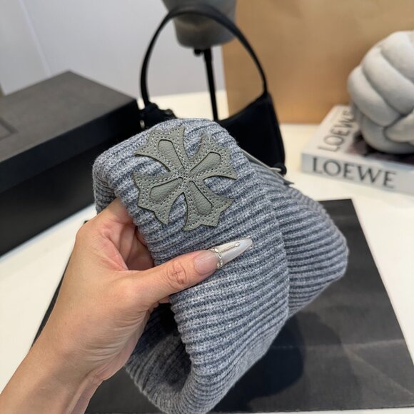New Chrome Hearts Grey Beanie Winter Hat - Picture 2 of 8